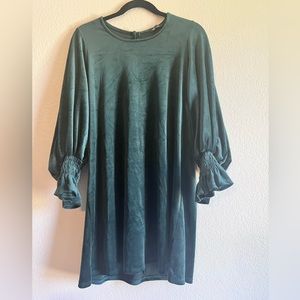 Velvet Green Shift Dress